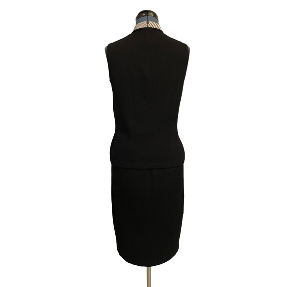 St John Collection 3 Piece Black White Trim Jacket S Sleeveless Top M Skirt 10 - Picture 4 of 10